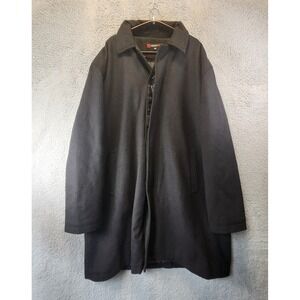 Alpine Swiss Coat Mens Size 2XL Black Wool Blend Jacket Collared Button Pockets